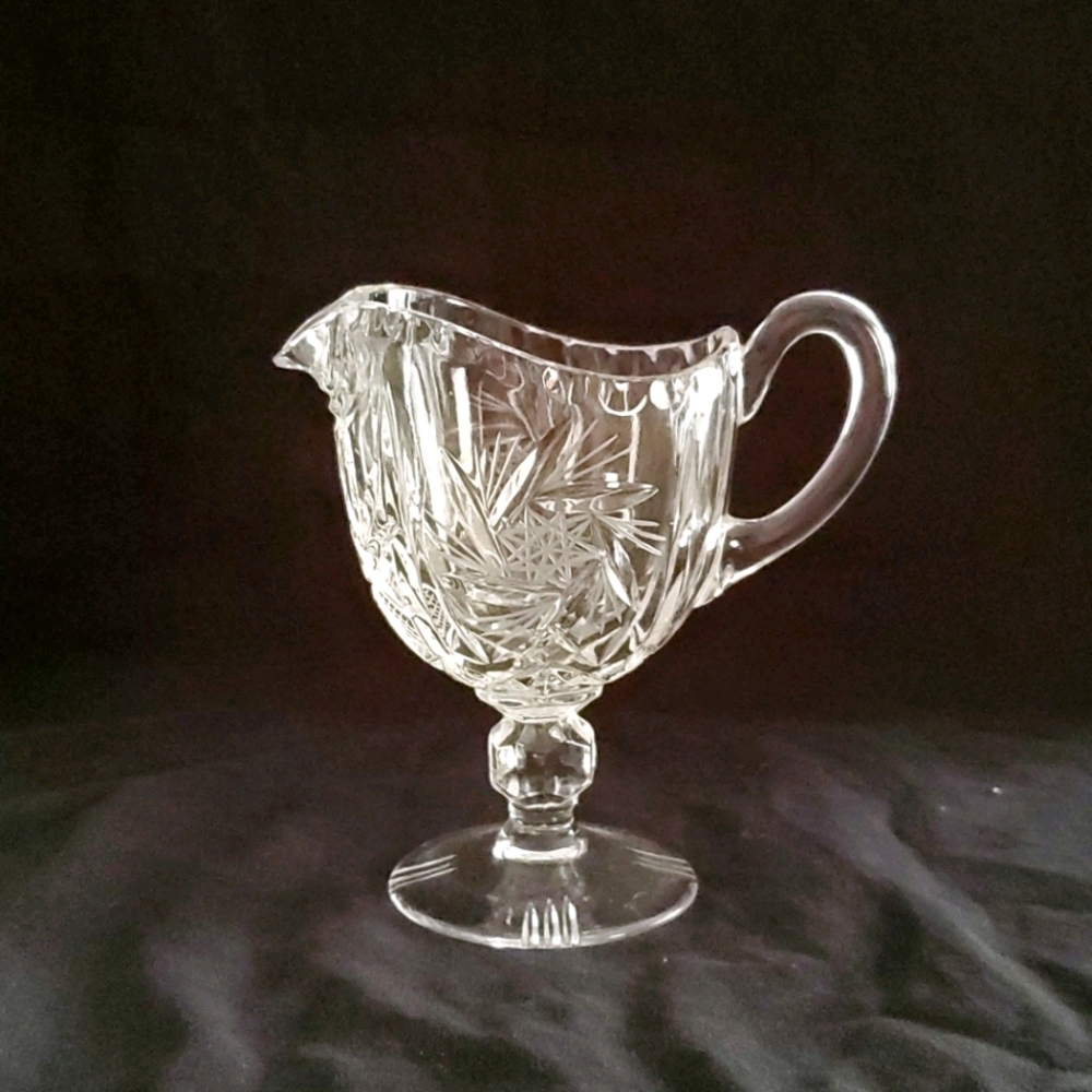 Vintage Crystal Creamer Pitcher